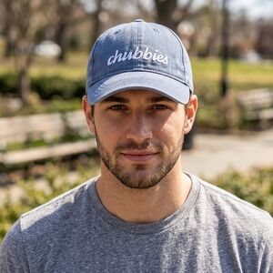 Chubbies Hat Blue Embroidered Strap Back Baseball Cap Harding Lane NEW
